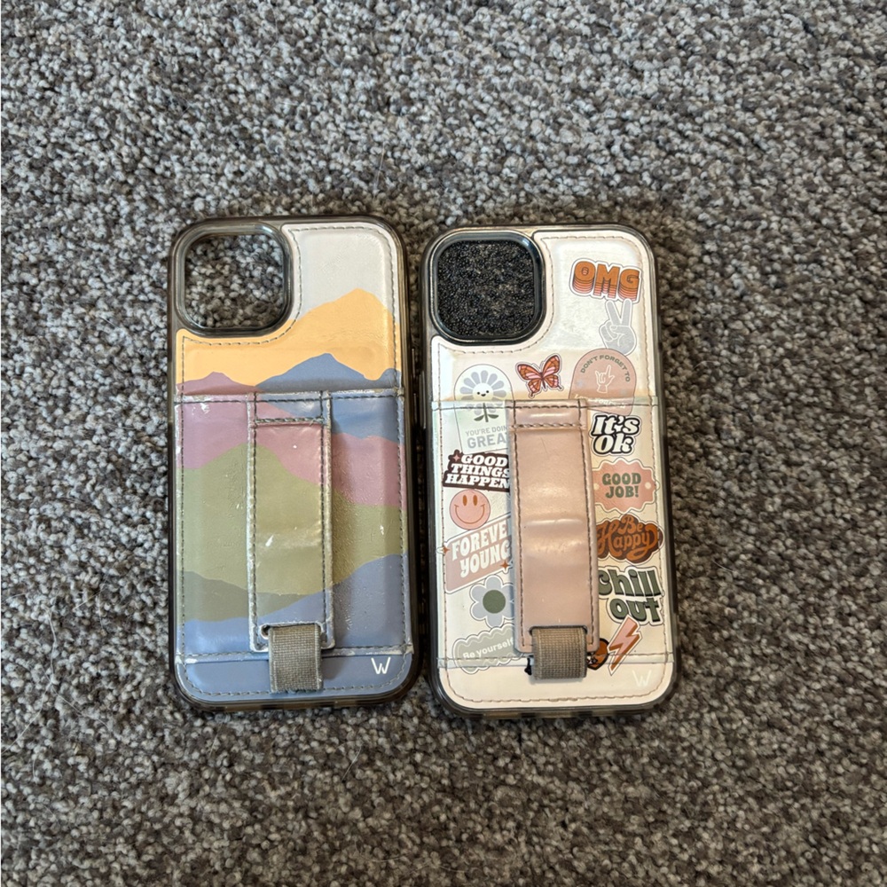 Stylish Phone Case with Card Holder - Multicolor